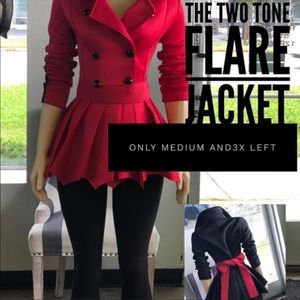 Cute Two Tone Flare Jacket